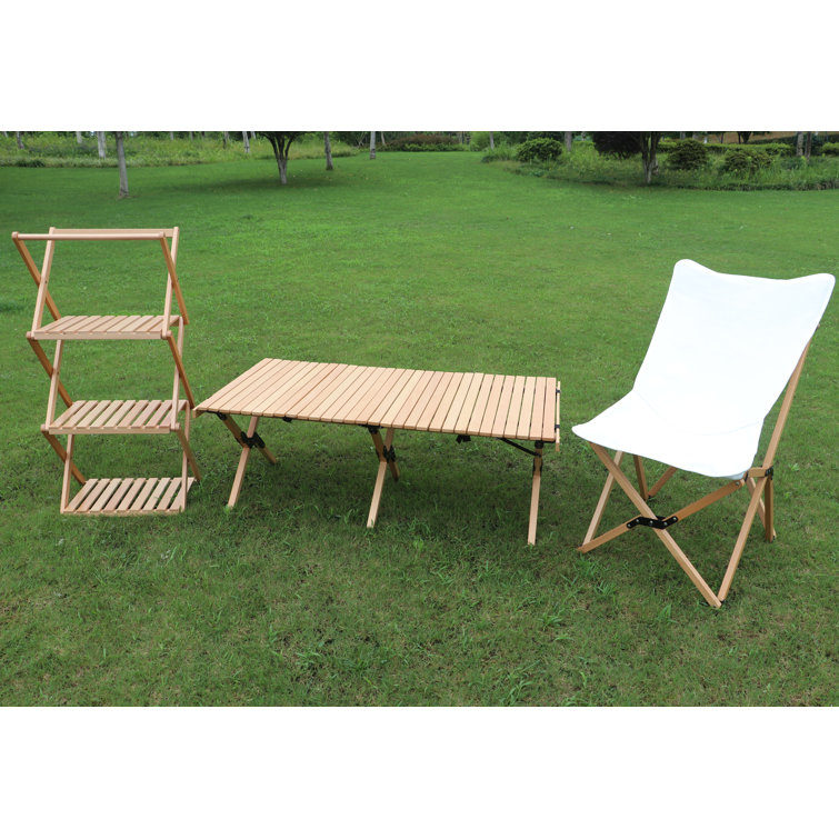 Arlmont & Co. Hisaya Folding Solid Wood Camping Table Wayfair Canada